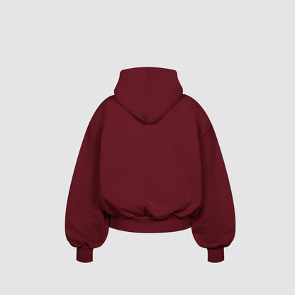 Boxy Ultra Heavyweight Hoodie (Dark Cherry)