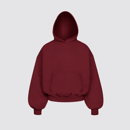 Boxy Ultra Heavyweight Hoodie (Dark Cherry)