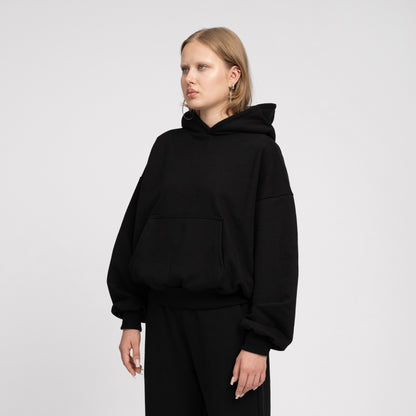 Boxy Ultra Heavyweight Hoodie (Black)