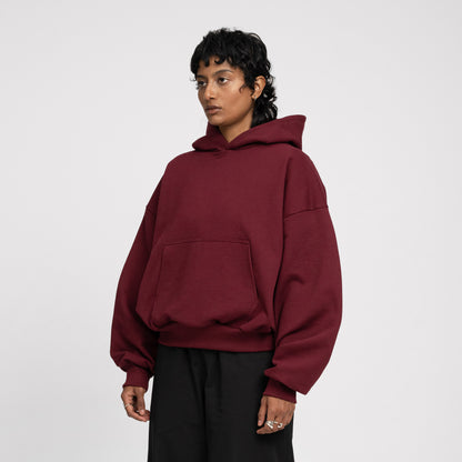 Boxy Ultra Heavyweight Hoodie (Dark Cherry)