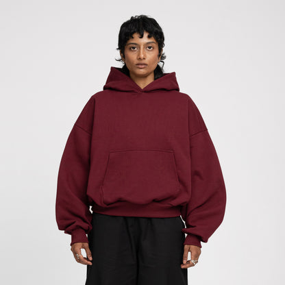 Boxy Ultra Heavyweight Hoodie (Dark Cherry)