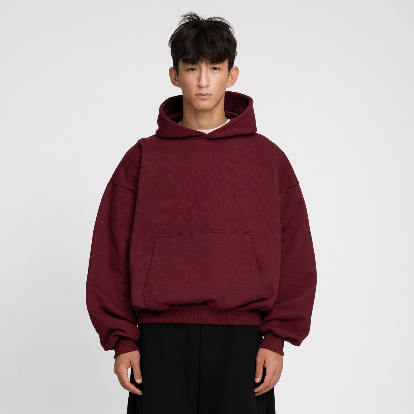 Boxy Ultra Heavyweight Hoodie (Dark Cherry)