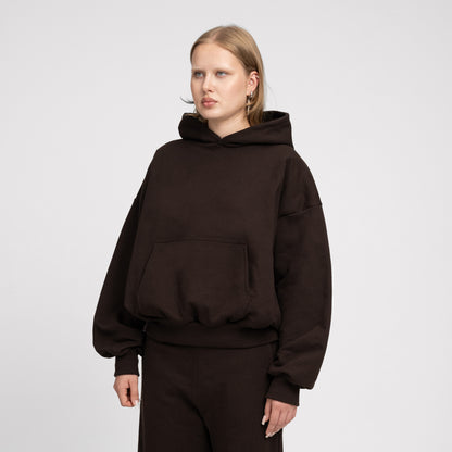 Boxy Ultra Heavyweight Hoodie (Dark Chocolate)