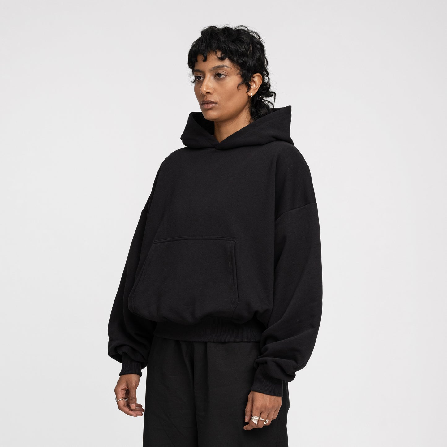 Boxy Flowy Hoodie v2 (Black)